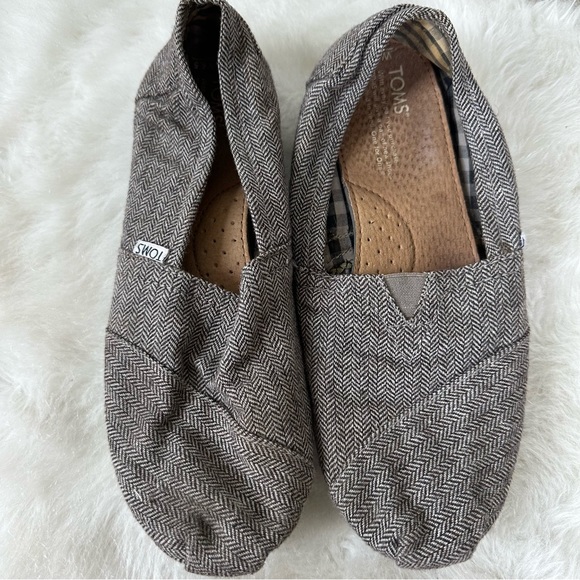 Toms Brown Herringbone Alpargata Shoes - Picture 1 of 4